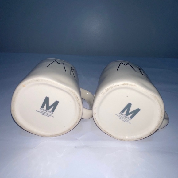 Rae Dunn Artisan Dimpled Ivory Ceramic MR. & MRS. Wedding Coffee Mugs Set - Picture 8 of 11